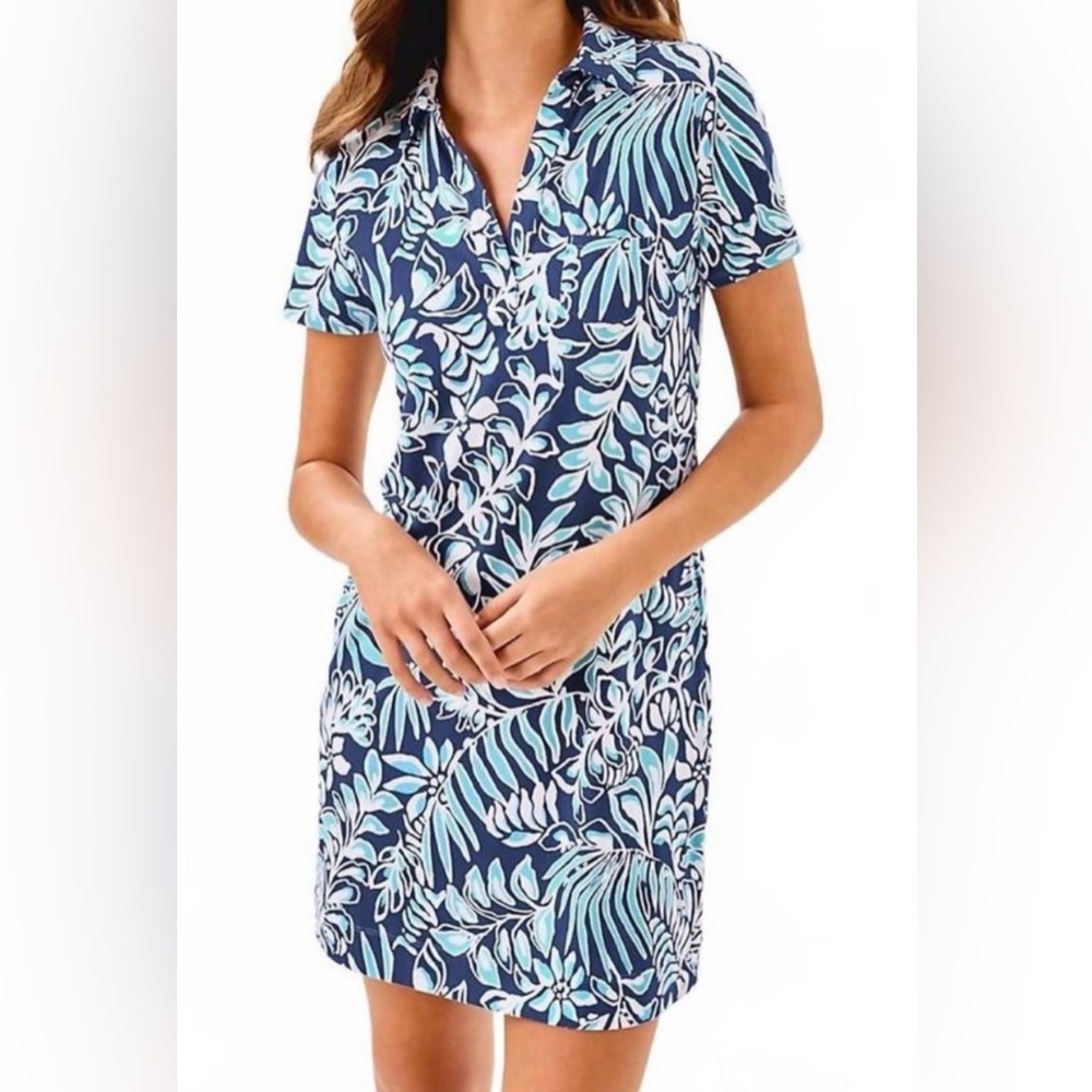 Lilly Pulitzer Dune Dress in Sapphire Pool Summer Shorelines